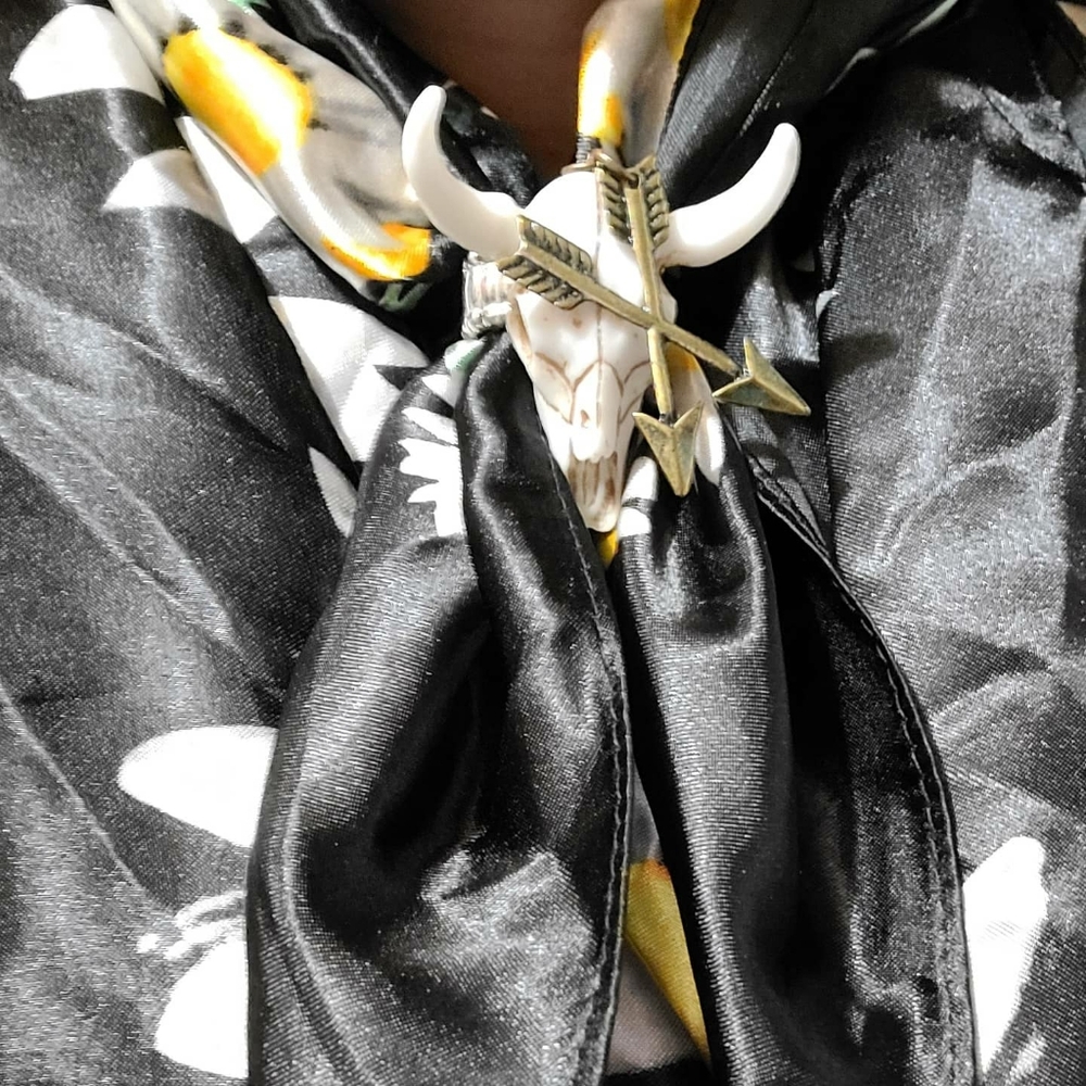 Cow Skull Ring/ wild rag slide